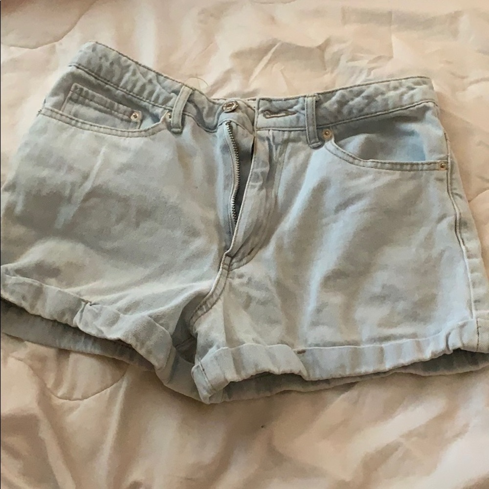Light-Washed Mid-Waisted Shorts